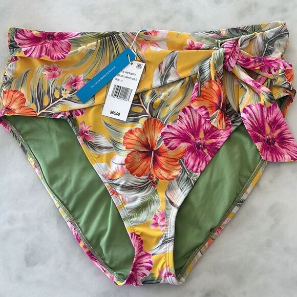 Bleu Rod‎ Beattie Paradiso High Waist Draped Tie Bikini Bottoms - Picture 2 of 8